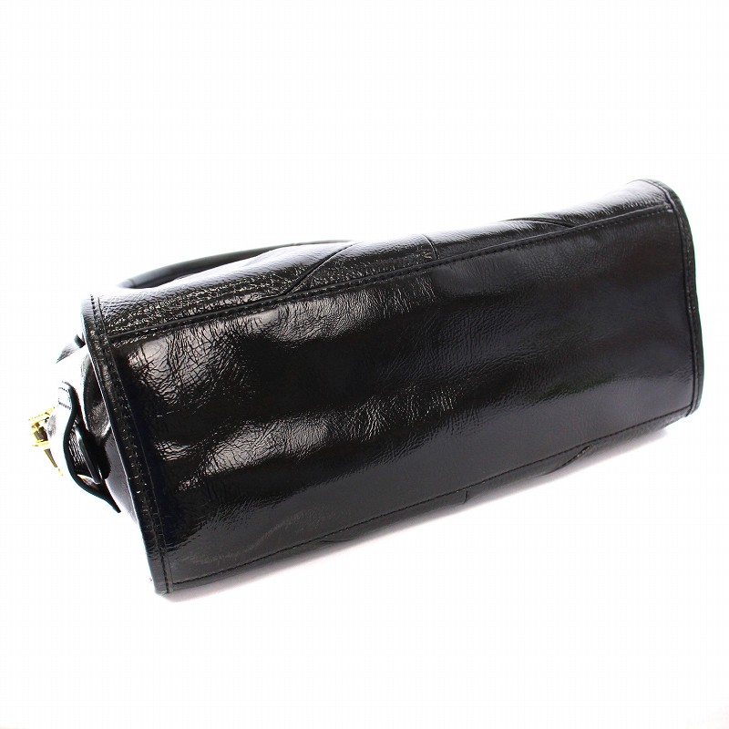 サザビー SAZABY ハンドバッグ トートバッグ レザー ロゴ 黒 ブラック