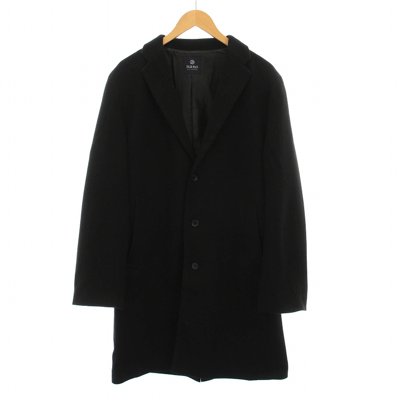 ナノユニバース nano universe チェスターコート ロング アウター L 黒