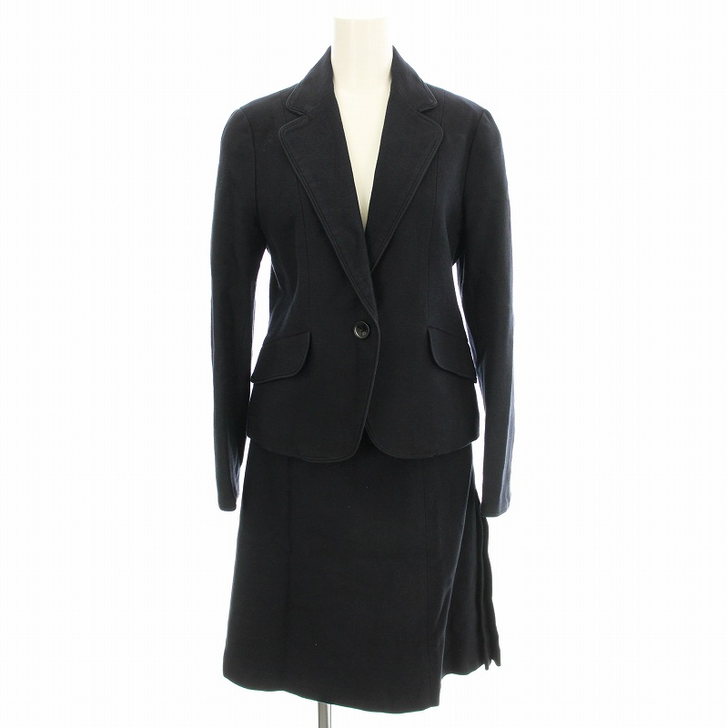 グリーンレーベルリラクシング ノーカラー ジャケット スカート スーツ