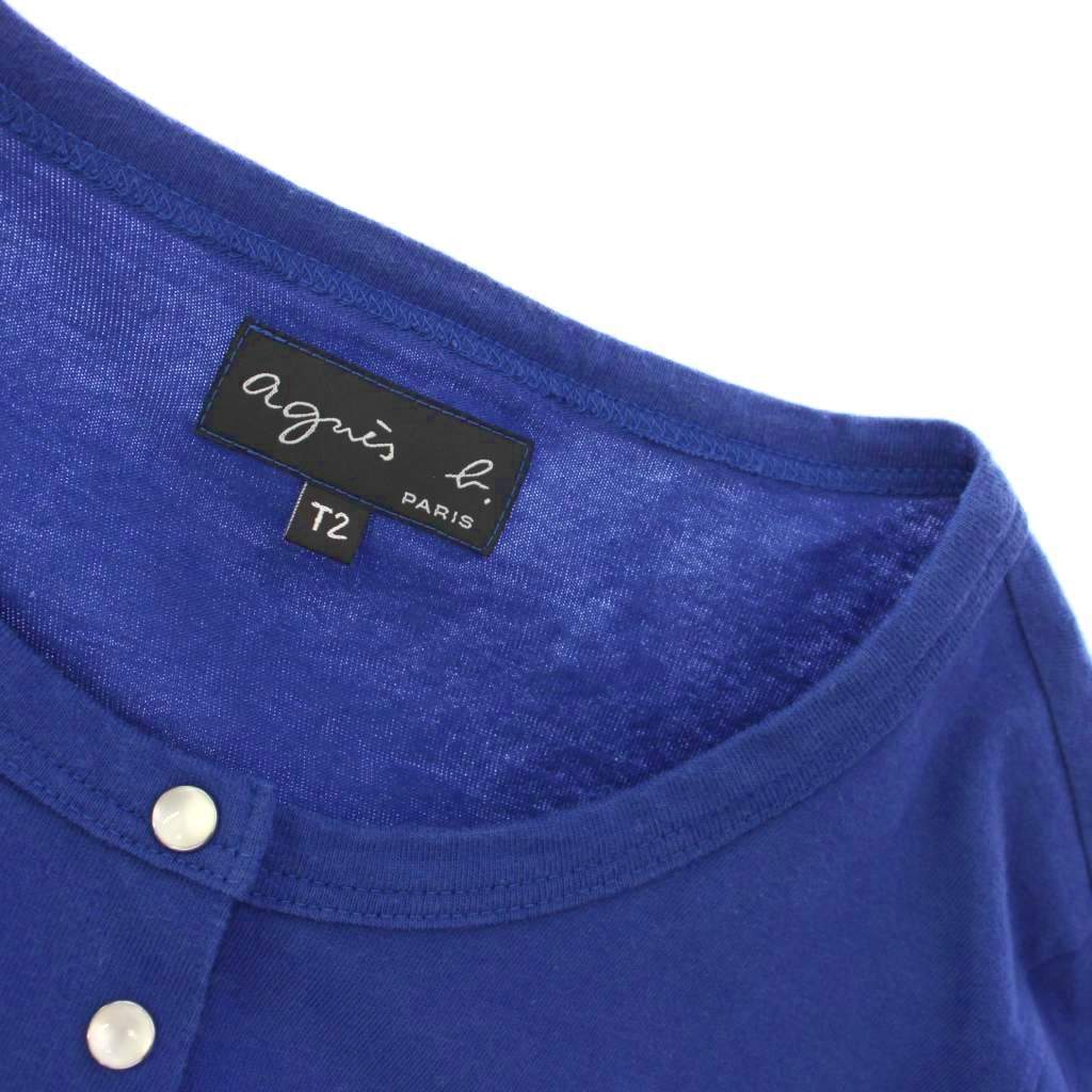 アニエスベー agnes b. プレッションカーディガン 長袖 T2 ブルー ED17J000 /TK ■MU レディース