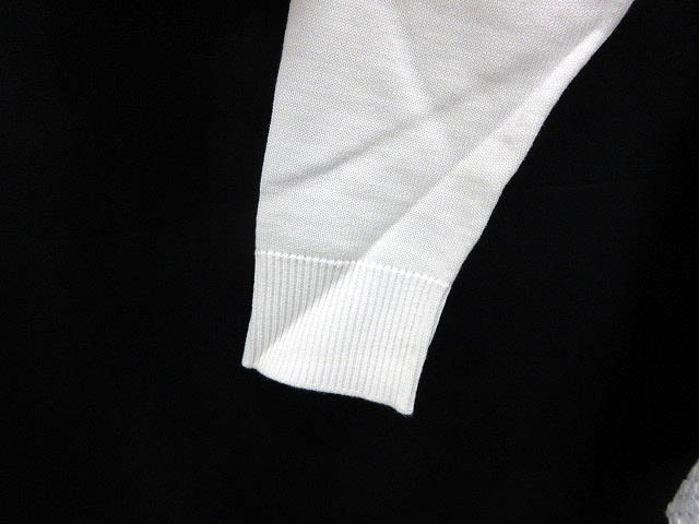 クラネ CLANE ニット チュニック 切替 長袖 カットソー 白 38 /AO11  