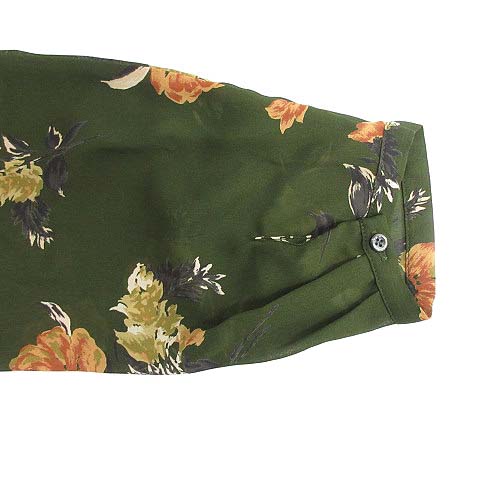 未使用品 クラネ Clane ワンピース ロング マキシ 長袖 シアー シースルー 花柄 総柄 Bloom Flower Long One Piece 2 カーキ 緑 Mf1 レディース 163 ベクトルパーク