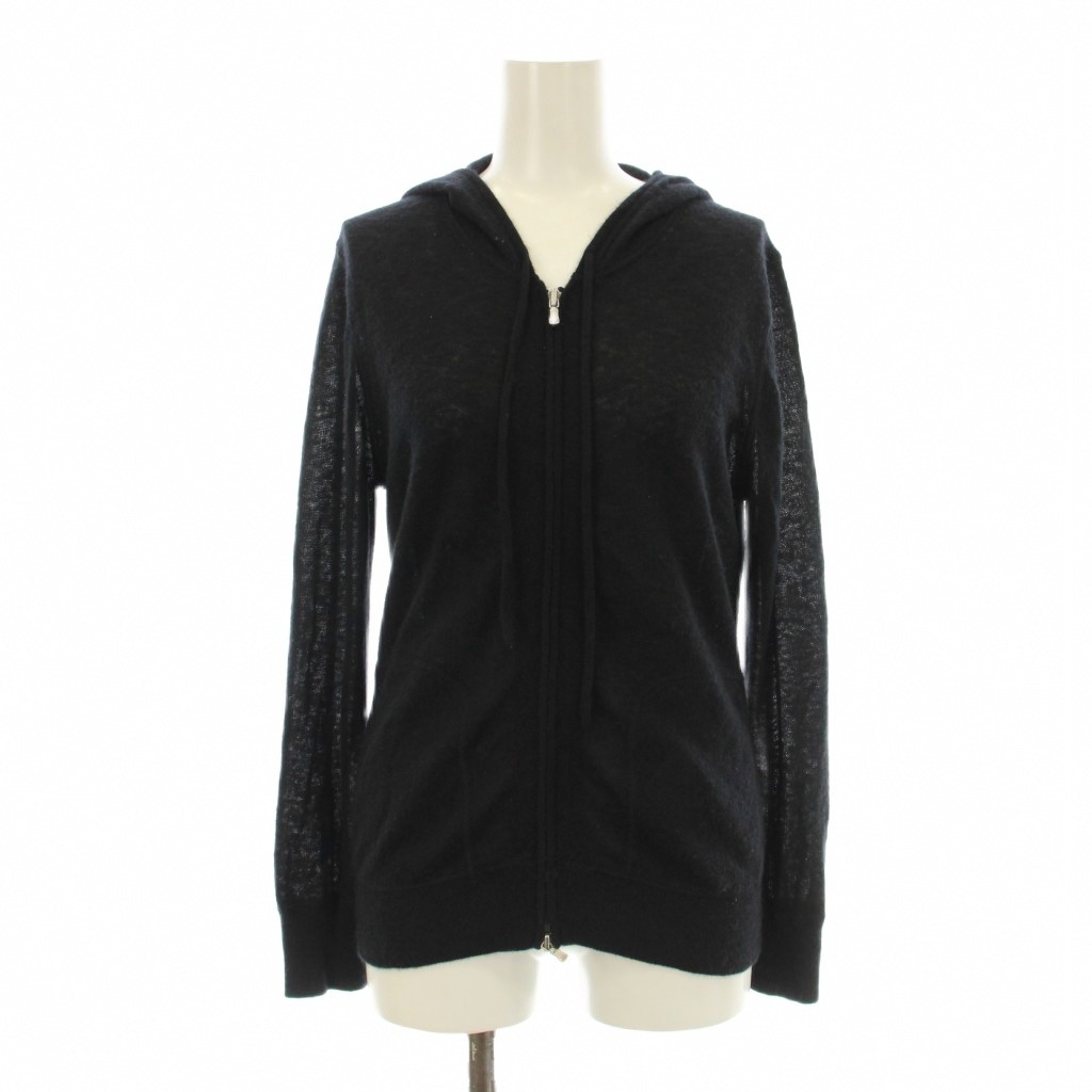 セオリー Theory ニットパーカー ジップアップ 長袖 カシミヤ M 黒
