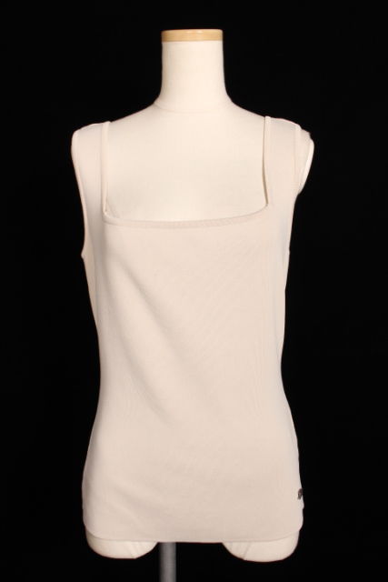 フォクシーニューヨーク FOXEY NEW YORK カットソー ニット スクエアネック ノースリーブ 38 ベージュ /kf0404 レディース 【 フォクシーニューヨーク FOXEY NEW YORK カットソー ニット