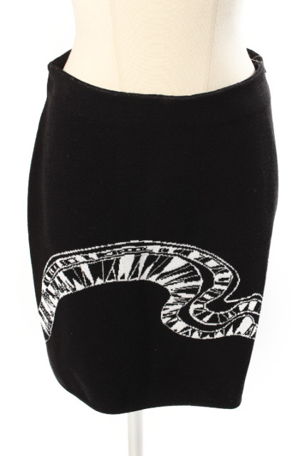 EMILIO PUCCI タイトスカート 幾何学模様 総柄 プッチ柄 美品 エミリオプッチ EMILIO PUCCI スカート ニット タイト ミニ 総柄 S 黒