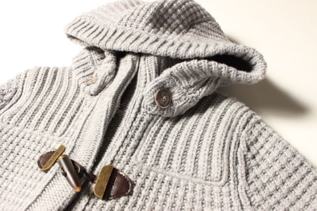 バーク Bark コート ダッフル ニット トグルボタン フード S グレー