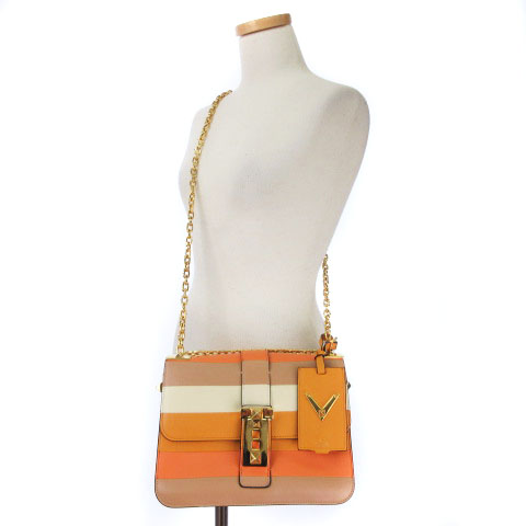 ヴァレンティノ ガラヴァーニ Valentino Garavani Lock Bag バッグ ショルダー チェーン ボーダー レザー オレンジ Cmy0422 レディース 164 ベクトルパーク