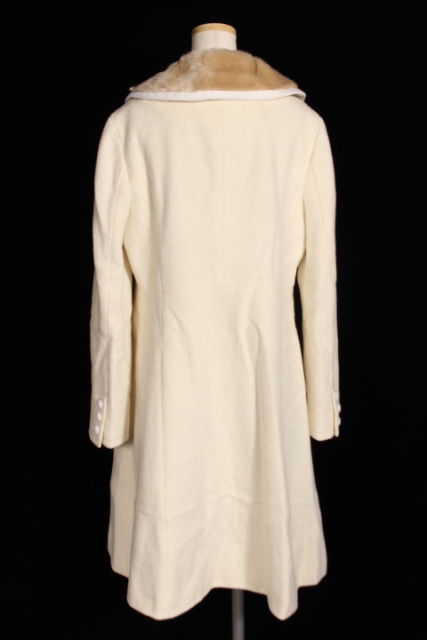 トッカ TOCCA コート ロング 2WAY ラメ ドット ウール 2 白 ホワイト  