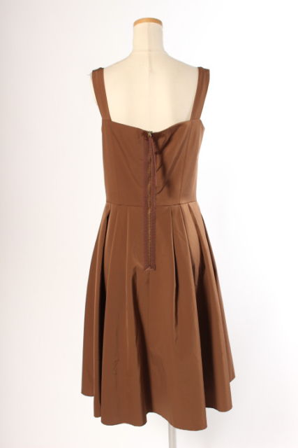 FOXEY ダークブラウン Aラインワンピース 38 フォクシーNY ブラウン