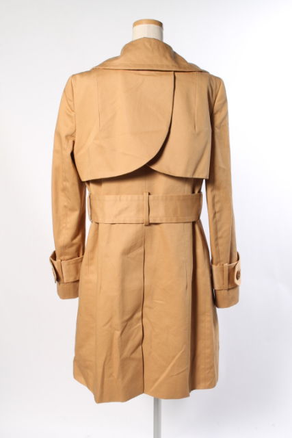 カルヴェン CARVEN コート トレンチ 襟ツイード ベルト 40 ベージュ /an0422 レディース CARVEN ツイードコート