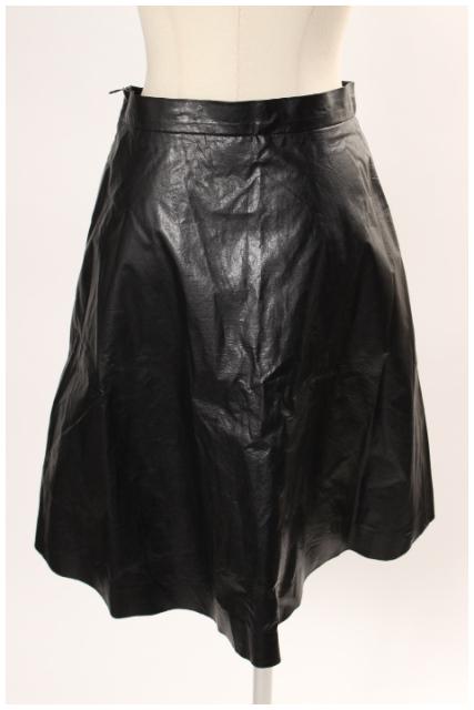 エムエスジーエム MSGM スカート フレア ひざ丈 フェイクレザー 40 黒  
