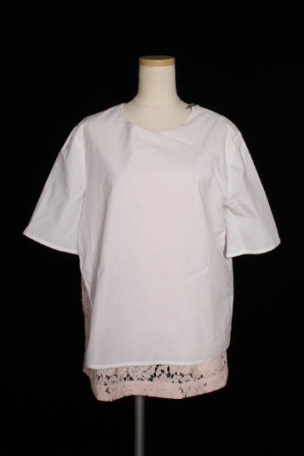 エムエスジーエム MSGM ブラウス 半袖 インナーレース 40 白 ホワイト /ry0424 レディース MSGM MSGM エムエスジーエム 白 レース Tシャツ 半袖 レディース