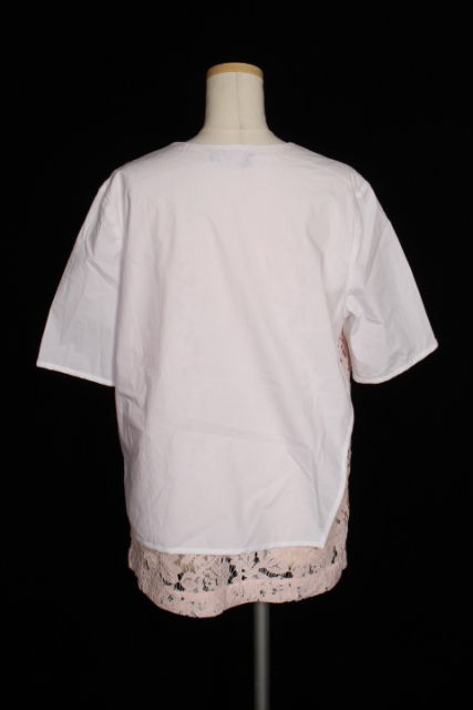 エムエスジーエム MSGM ブラウス 半袖 インナーレース 40 白 ホワイト /ry0424 レディース エムエスジーエム MSGM ブラウス 半袖 インナーレース 40 白