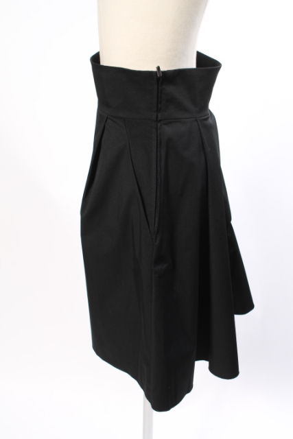 FOXEY NEWYORK ストレッチグログランスカート 40 ブラック ひざ丈 人気のはしごレース 22637 B＋＋ FOXEY フォクシー ニューヨーク フレア スカート グログラン 中古