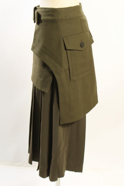 アドーア ADORE 18AW メンズフラノ プリーツ スカート ロング ウール  