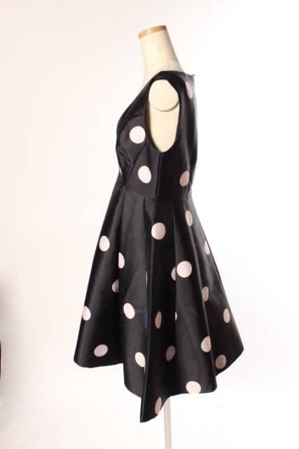 ケイトスペード KATE SPADE Spotlight Polkadot V-Neck Dress ワンピース ひざ丈 ドット ノースリーブ 0 紺  ネイビー /tk0507 レディース