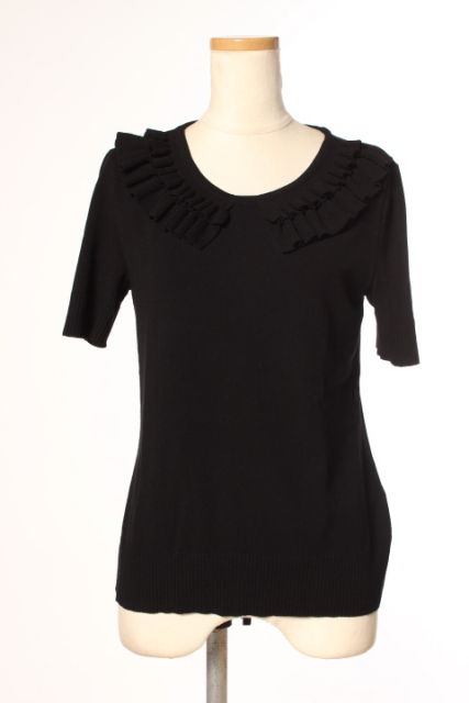 フォクシー FOXEY カットソー ニット 半袖 ラッフル ピーターパン 38  