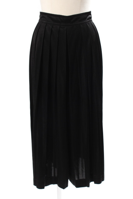 セリーヌ CELINE パンツ ガウチョ プリーツ 42 黒 ブラック ayy0513  