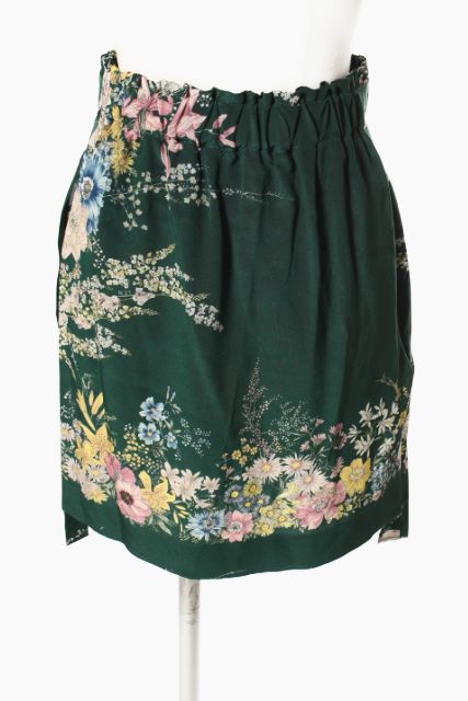 ヌメロヴェントゥーノ N°21 17AW スカート プリーツ ミニ 花柄 絹 