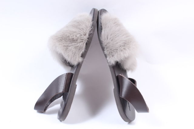 ファビオルスコーニ FABIO RUSCONI サンダル フラット ファー 37