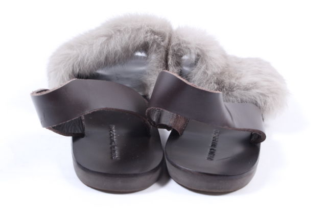 ファビオルスコーニ FABIO RUSCONI サンダル フラット ファー 37