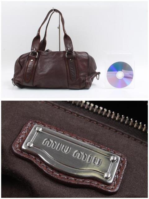 ミュウミュウ miu 四角く miu 2WAYファーバッグ ブラウン