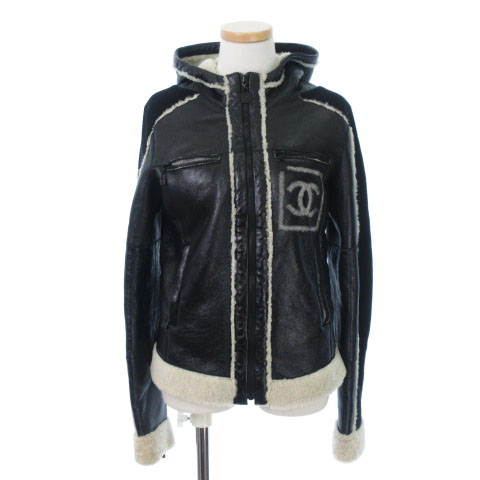 シャネル CHANEL スポーツライン 08A ジャケット ムートン ブルゾン 