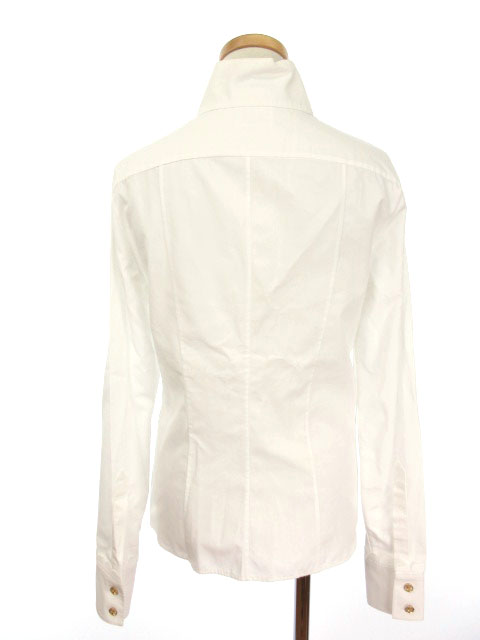 シャネル CHANEL ブラウス シャツ 長袖 比翼 スタンドカラー カット