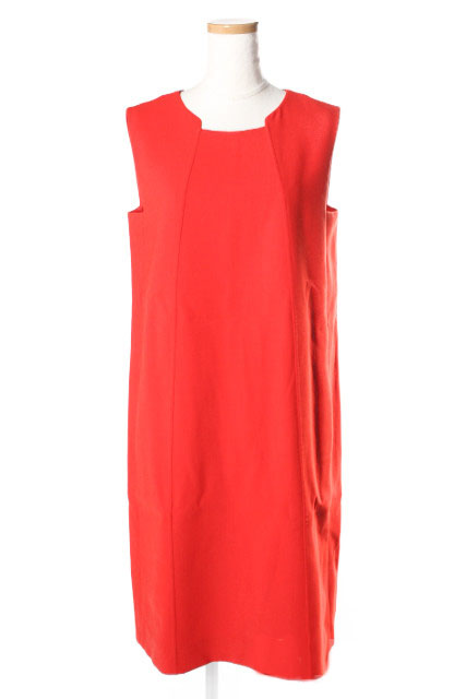 フォクシー FOXEY ワンピース ひざ丈 ノースリーブ ストレッチ 38  