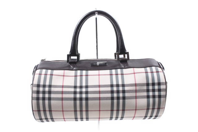 バーバリー BURBERRY バッグ ハンド ミニ ボストン 円筒 チェック 