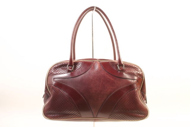 プラダ PRADA バッグ ハンド ミニボストン パンチングレザー 赤 レッド  
