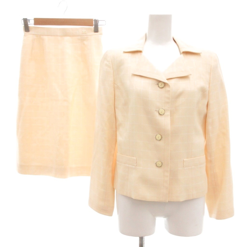 クレージュスーツ クレージュ courreges スカートスーツ 絹 シルク 9AR 