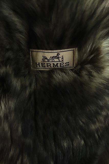 エルメス HERMES ジャケット ラムレザー ムートン ブルゾン ジップ 