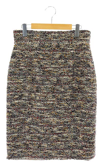 シャネル CHANEL スカート タイト ロング ツイード ラメ 40 マルチ  