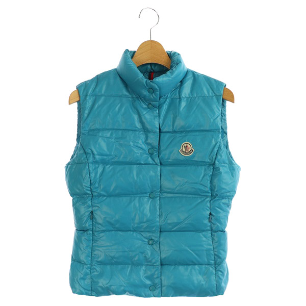 モンクレール MONCLER GHANA ダウンベスト スナップボタン 0 水色 /MY 