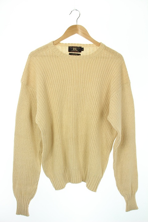 ダブルアールエル Rrl ニット セーター 長袖 L ベージュ Hh メンズ 165 ベクトルパーク