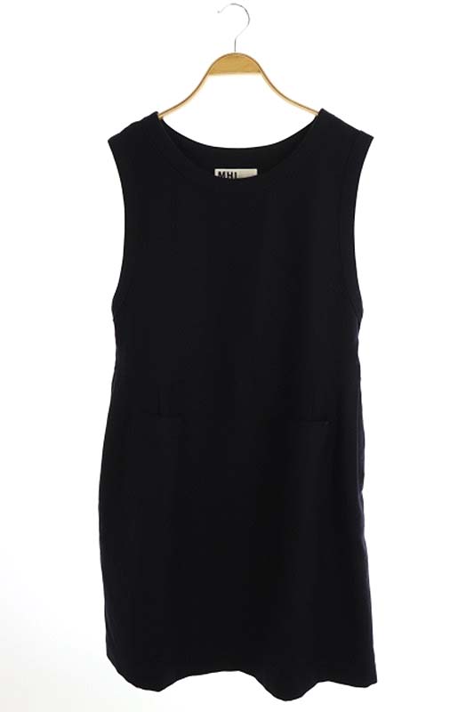 マーガレットハウエル Mhl ワンピース ひざ丈 ノースリーブ ウール 2 黒 ブラック Df レディース 165 ベクトルパーク