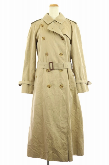 バーバリー ロンドン BURBERRY LONDON トレンチコート ロング ダブル ライナー ベルト付き ベージュ /DF レディース