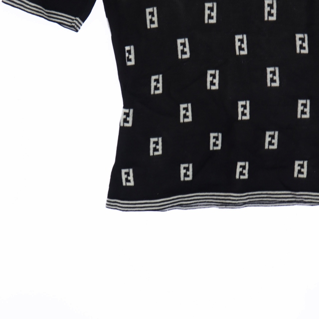 フェンディ FENDI 半袖ニット ロゴ 40 黒 ブラック /KX レディース 165  
