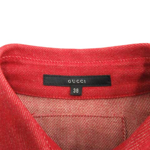 グッチ GUCCI ジャケット デニム Gジャン ジージャン 38 S 赤