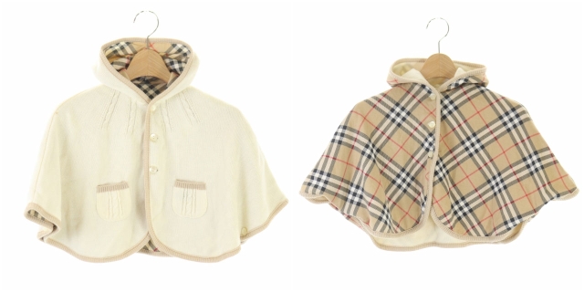 バーバリー ロンドン BURBERRY LONDON ウール ポンチョ リバーシブル 