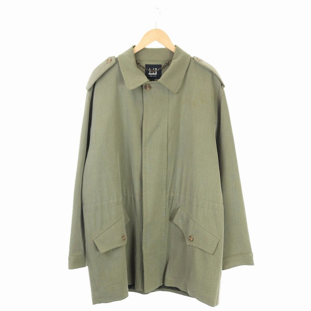 ダンヒル Dunhill ウール ジップアップ ステンカラーコート アウター ミディアム丈 ヴィンテージ L カーキ メンズ 165 ベクトルパーク