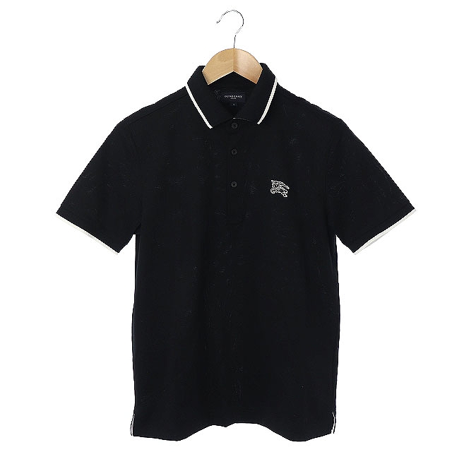 バーバリーゴルフ BURBERRY GOLF ポロシャツ 鹿の子 ホース 半袖 2 黒 