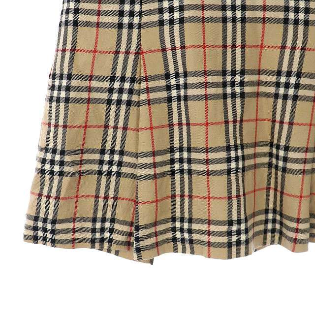 バーバリーブルーレーベル★ノバチェック　ウール　　フレア　スカート　ベージュ バーバリーブルーレーベル BURBERRY BLUE LABEL 巻きスカート