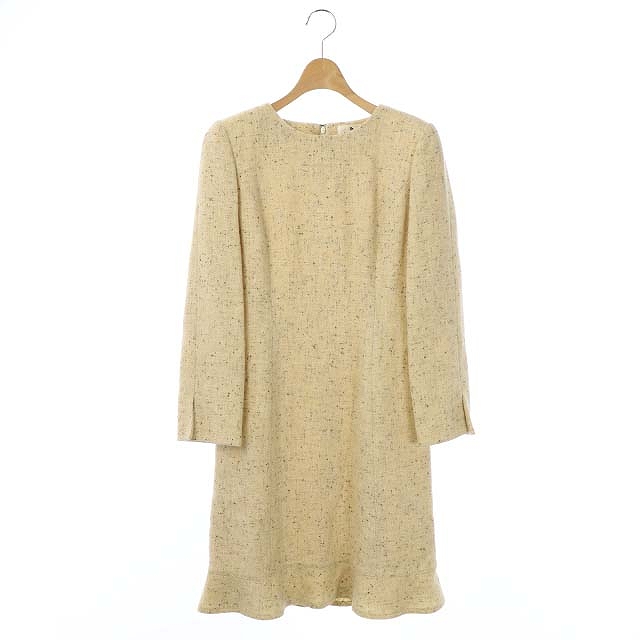 エムズグレイシー M S Gracy ワンピース ひざ丈 タイト 長袖 モヘヤ混 9ar ベージュ Df レディース 165 ベクトルパーク