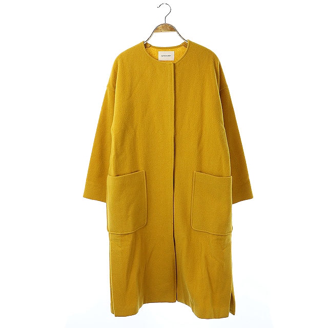 メイソングレイ Mayson Grey ノーカラーコート アウター ウール 1 マスタード Es レディース 165 ベクトルパーク
