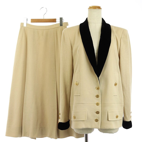 シャネル CHANEL スーツ セットアップ 上下 ニット ショールジャケット  
