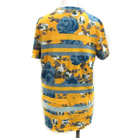 未使用品 マークバイマークジェイコブス MARC by MARC JACOBS カットソー Tシャツ 花柄 フローラル 総柄 半袖 S 青 黄 /MF29 レディース
