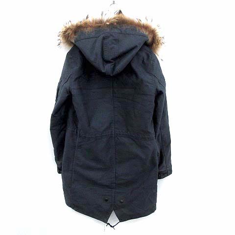 ステュディオス Studious モッズコート ミリタリー ロング ラクーンファー ボアライナー付き アウター 2 M 紺 ネイビー Ym メンズ 165 ベクトルパーク