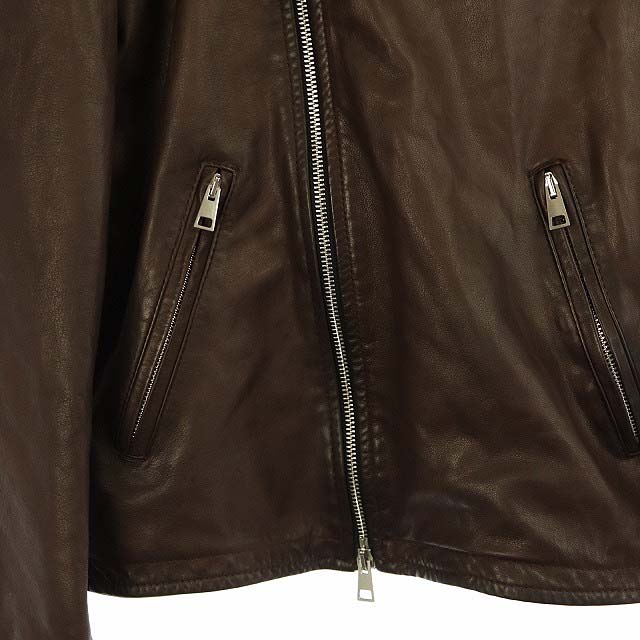 デラン Delan シングル ライダース ジャケット レザー イタリア製 48 